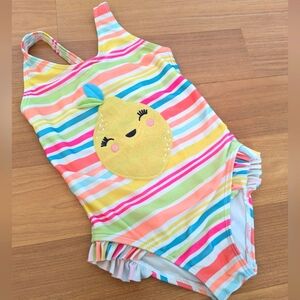 🍋 4 for $20 🍋 Gymboree lemon bow stripes bathing suit, 3T